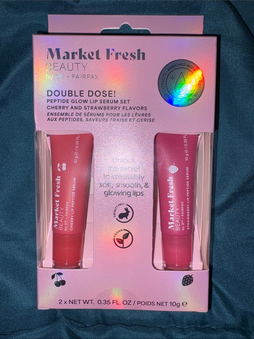 Market Fresh - by 3rd & Fairfax Double Dose! Peptide Glow Lip Serum Set
